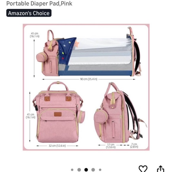 Pink Baby Diaper Bag Backpack - Picture 2 of 4